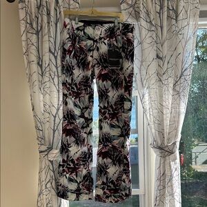 Obermeyer Kids Ski Pants Floral - Purple and White Floral Print